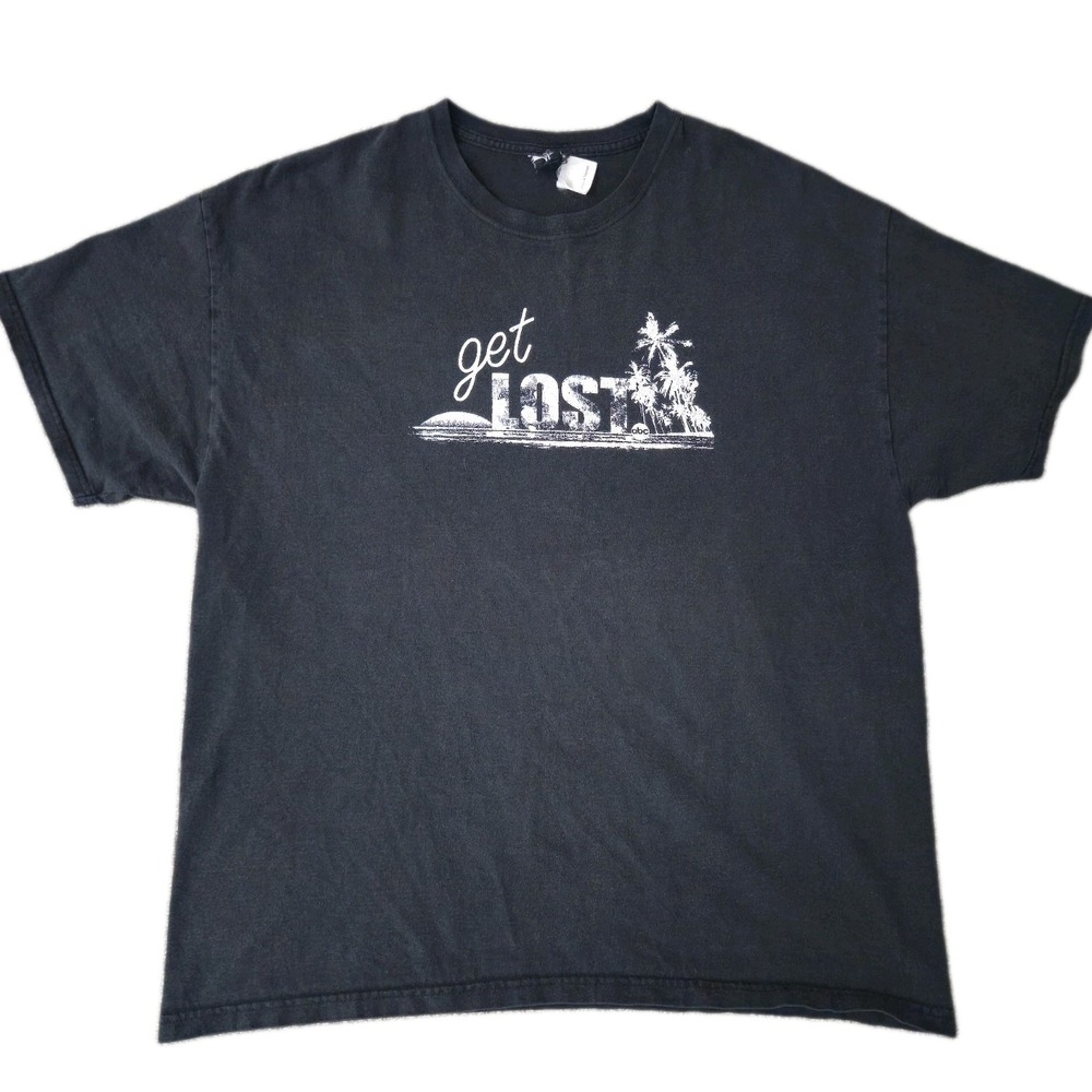 Vintage Rare ABC Lost TV Show Promotional T Shirt Size XL Black USA Made